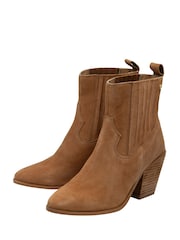 Ravel Brown Suede Pull-On Ankle Boots - Image 3 of 5