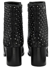 Ravel Black Leather Block-Heel Ankle Boots - Image 3 of 4