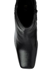 Ravel Black Leather Block-Heel Ankle Boots - Image 4 of 4