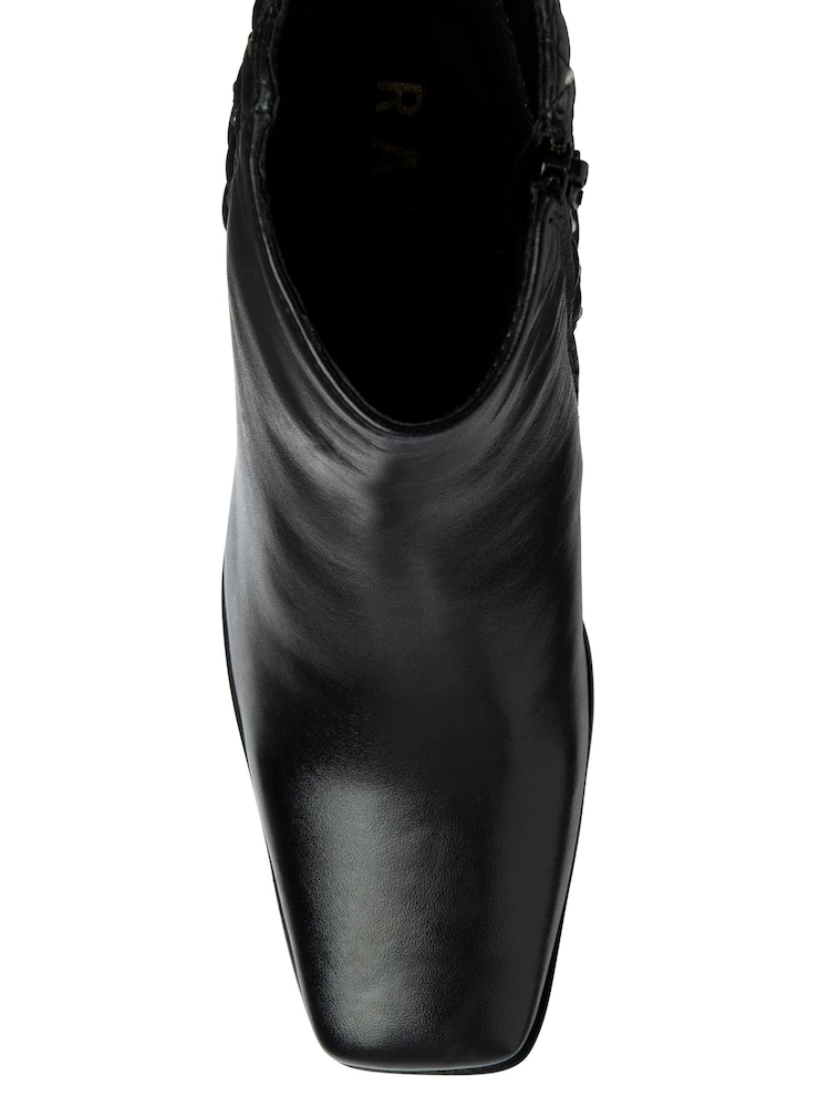 Ravel Black Leather Block-Heel Ankle Boots - Image 4 of 4