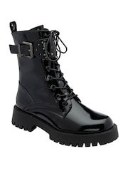 Ravel Black Patent Zip-up Ankle Boots - Image 1 of 4