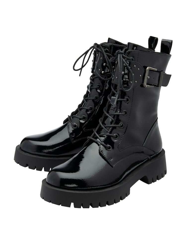 Ravel Black Patent Zip-up Ankle Boots - Image 2 of 4 Ravel Black Patent Zip-up Ankle Boots - Image 2 of 4