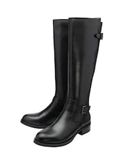 Ravel Black Ground Leather Knee-High Boots - Image 2 of 4