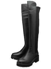Ravel Black Leather Knee-High Boots - Image 2 of 3