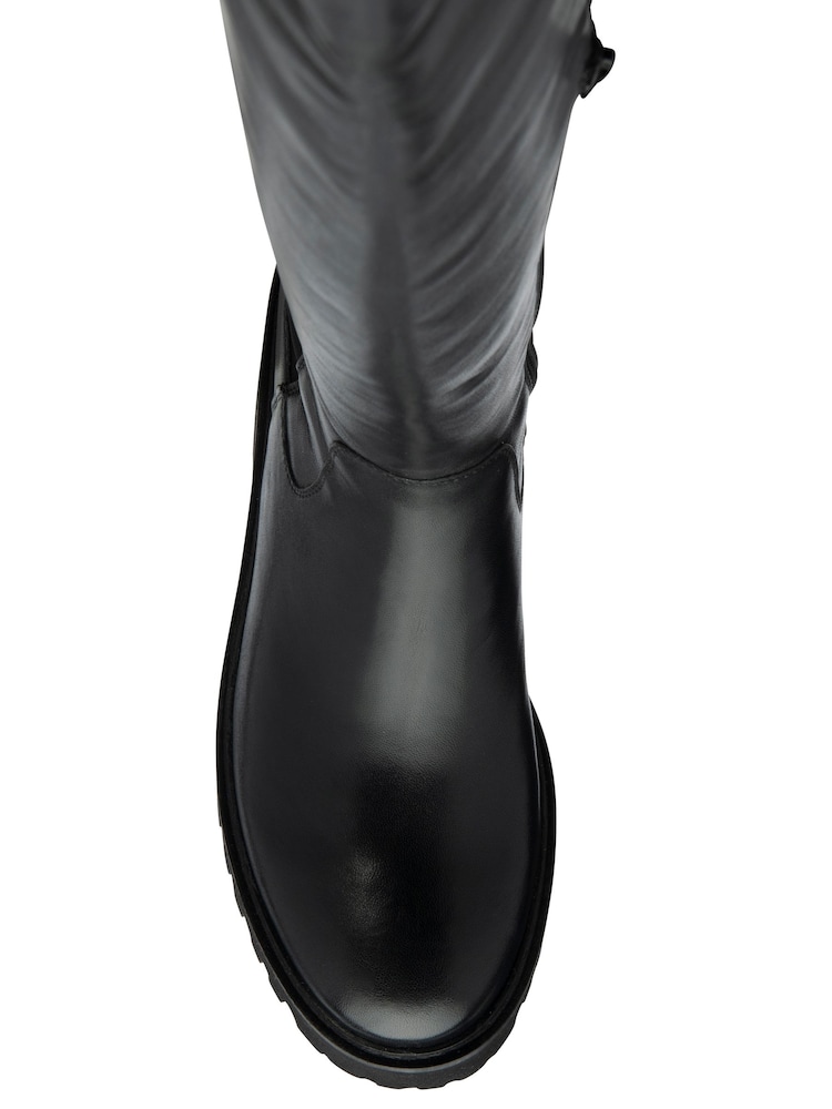 Ravel Black Leather Knee-High Boots - Image 3 of 3 Ravel Black Leather Knee-High Boots - Image 3 of 3