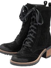Ravel Black Suede Zip-Up Mid-Calf Boots - Image 3 of 5
