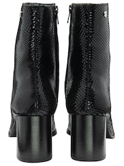 Ravel Black Snake Effect Print Leather Ankle Boots - Image 3 of 4