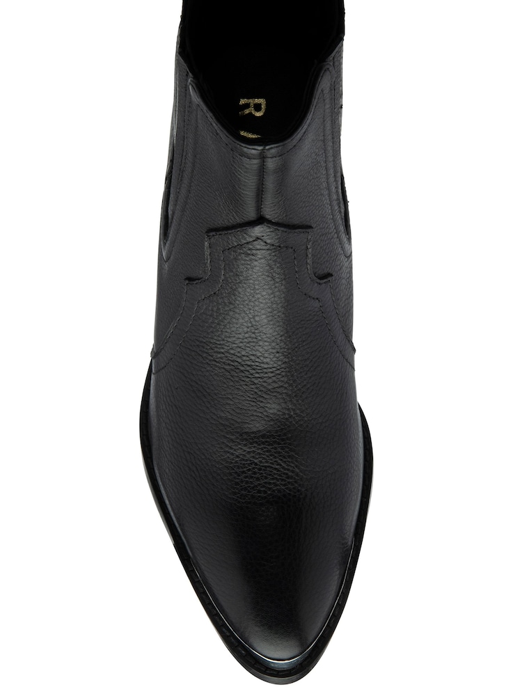 Ravel Black Leather Zip Up Ankle Boots - Image 4 of 4