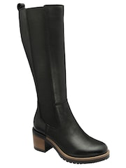 Ravel Black Leather Knee High Boots - Image 1 of 4