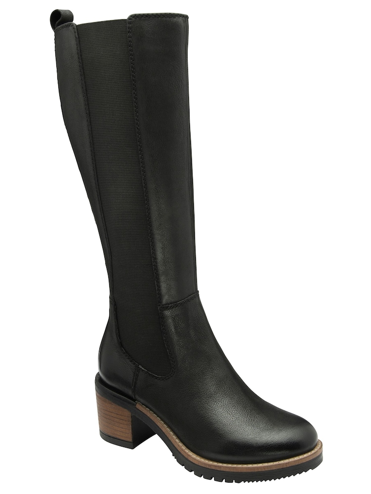 Ravel Black Leather Knee High Boots - Image 1 of 4