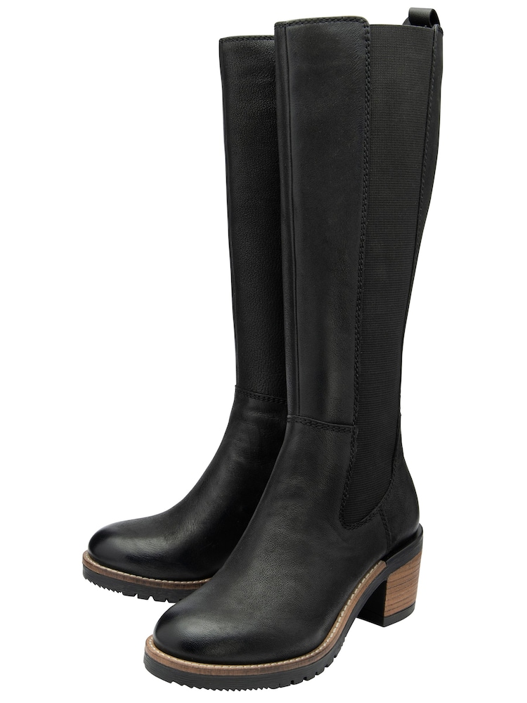 Ravel Black Leather Knee High Boots - Image 2 of 4