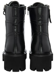 Ravel Black Leather Zip Up Ankle Boots - Image 3 of 4