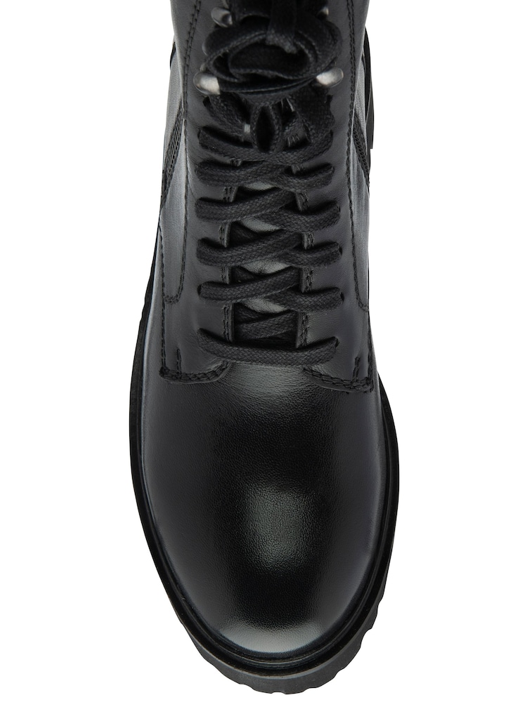 Ravel Black Leather Zip Up Ankle Boots - Image 4 of 4