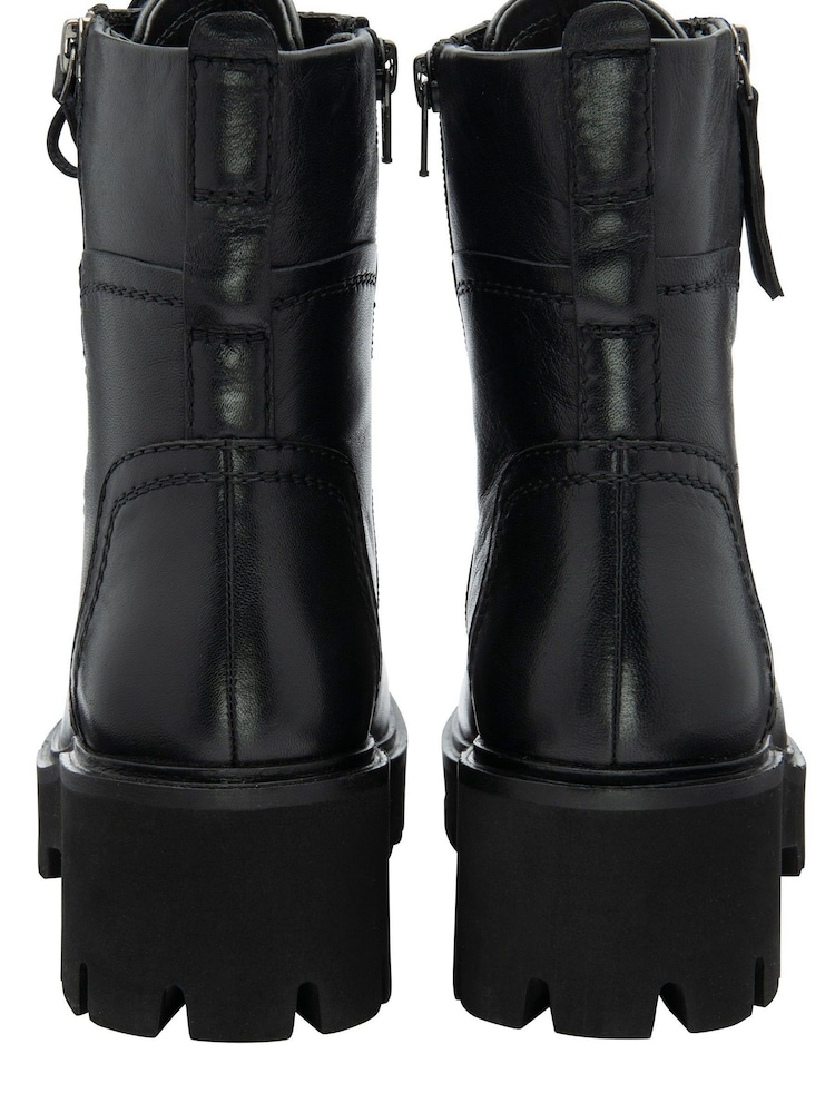 Ravel Black Leather Zip Up Ankle Boots - Image 2 of 5