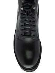 Ravel Black Leather Zip Up Ankle Boots - Image 3 of 5
