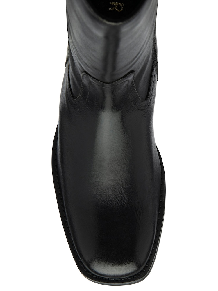 Ravel Black Leather Zip-Up Mid-Calf Boots - Image 4 of 4