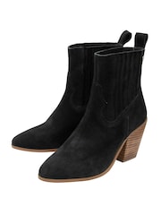 Ravel Black Suede Pull-On Ankle Boots - Image 2 of 4