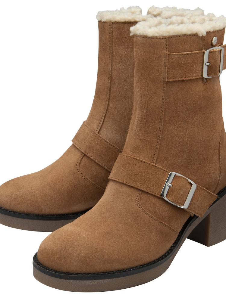 Ravel Brown Suede Zip-Up Ankle Boots - Image 2 of 4