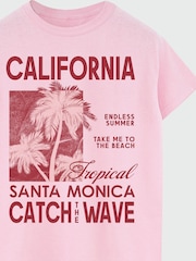 Brands In Pink Women Boyfriend Fit California Catch The Wave Baby 100% Cotton T-Shirt - Image 3 of 3