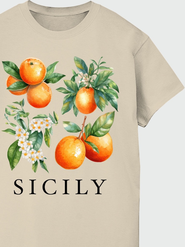 Brands In Natural Women Boyfriend Fit Sicily 100% Cotton T-Shirt - Image 3 of 3