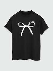 Brands In Black Women Boyfriend Fit Bow Belle Ame 100% Cotton T-Shirt - Image 2 of 3