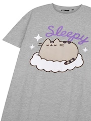 Vanilla Underground Grey Womens Pusheen Licensed 100% Cotton T-Shirt Night Dress - Image 3 of 6