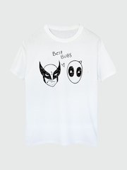 Brands In White Mens Deadpool and Wolverine Best Bubs Drawing 100% Cotton T-Shirt - Image 2 of 3