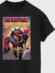 Brands In Black Mens Deadpool and Wolverine Poster 100% Cotton T-Shirt - Image 2 of 3