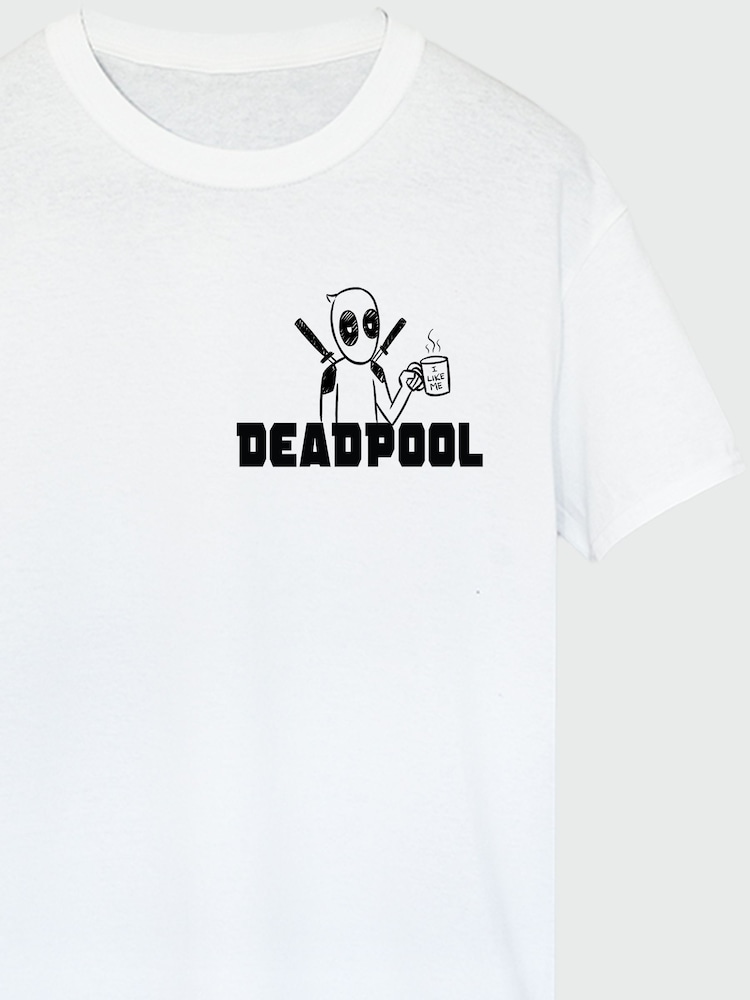 Brands In White Mens Deadpool and Wolverine Cartoon 100% Cotton T-Shirt - Image 2 of 3