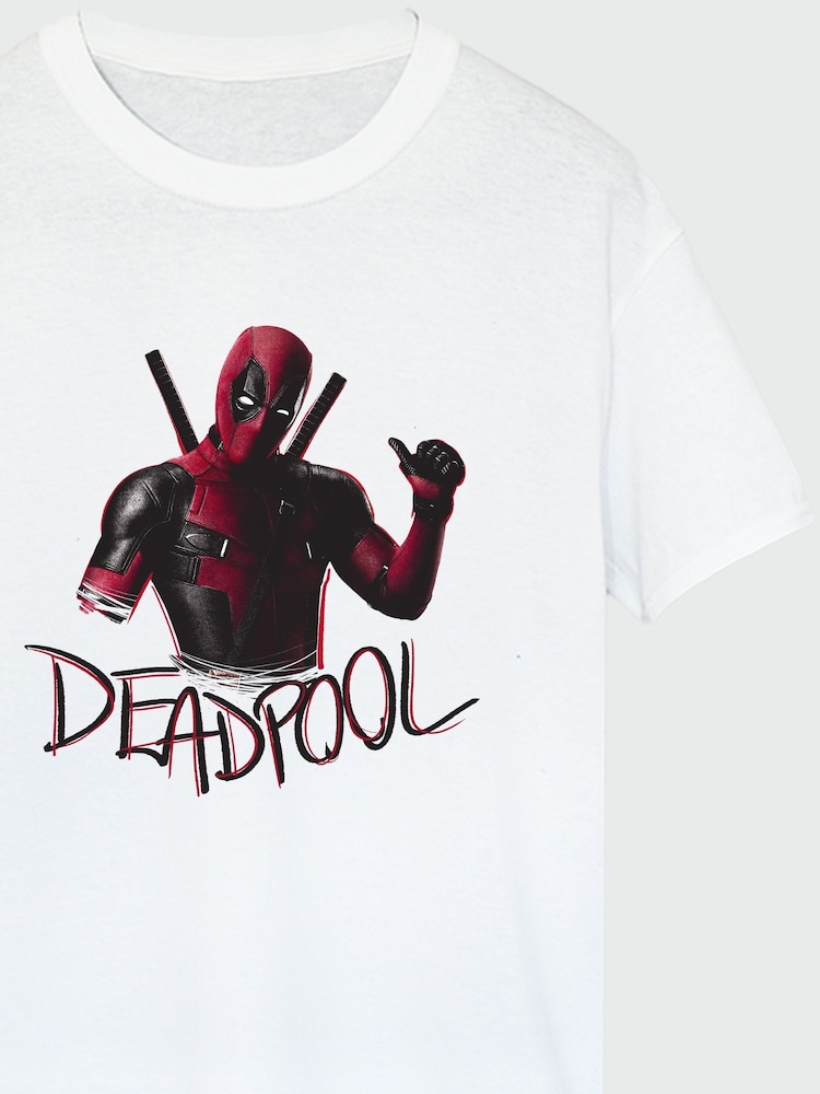 Brands In White Mens Deadpool and Wolverine All About Me 100% Cotton T-Shirt - Image 3 of 3