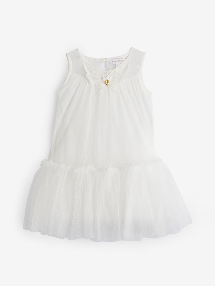 Angels Face Caria Sleeveless Butterfly Snowdrop White Dress - Image 2 of 2