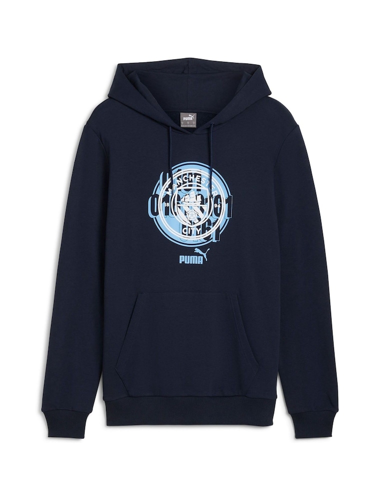 Puma Blue Manchester City FtblCulture Hoodie - Image 3 of 3