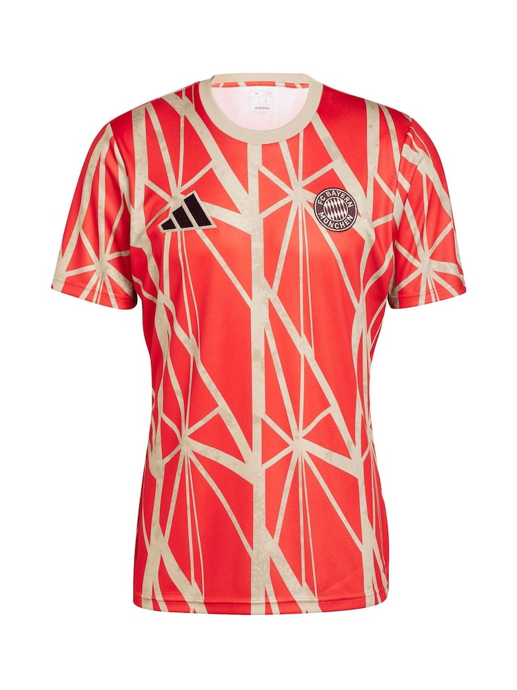 adidas Red FC Bayern Pre Match T-Shirt - Image 2 of 3 adidas Red FC Bayern Pre Match T-Shirt - Image 2 of 3