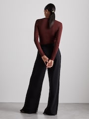 Reiss Oxblood Maeve Atelier Knitted Silk-Blend Top - Image 7 of 8