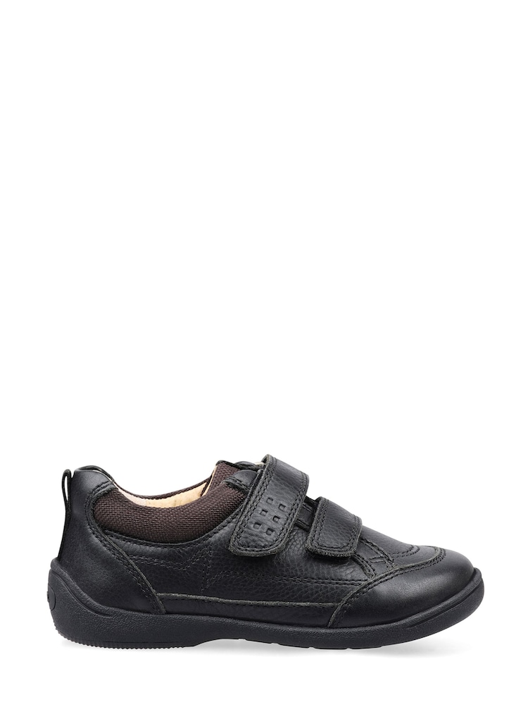 Start Rite Zig Zag Leather Rip Tape School Black Shoes - Image 1 of 6