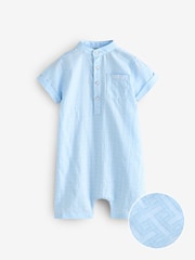Baker by Ted Baker 100% Cotton Grandad Collar Romper - Image 4 of 9