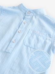 Baker by Ted Baker 100% Cotton Grandad Collar Romper - Image 9 of 9