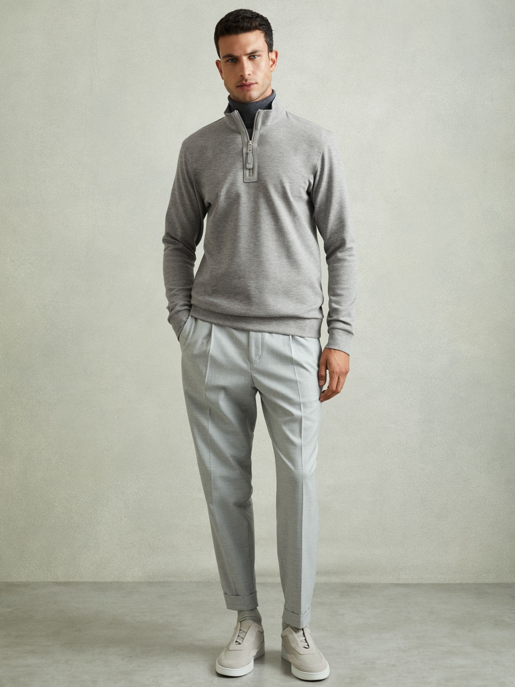 ◇PRENDA◇ COLORING COLLARED SWEATSHIRT HEATHER GRAY orslow-loopwheel-crewneck-