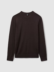 Reiss Dark Bordeaux Wessex Merino Wool Crew Neck Jumper - Image 2 of 6