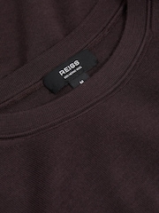 Reiss Dark Bordeaux Wessex Merino Wool Crew Neck Jumper - Image 6 of 6