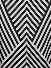 Reiss Black/Ivory Kali Knitted Striped Midi Dress - Image 6 of 6
