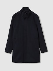 Reiss Navy Bhule Wool-Blend Hybrid Coat - Image 2 of 6