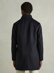 Reiss Navy Bhule Wool-Blend Hybrid Coat - Image 5 of 6