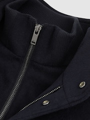 Reiss Navy Bhule Wool-Blend Hybrid Coat - Image 6 of 6