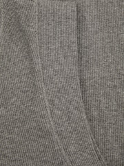 Reiss Charcoal Truly Ribbed Ruched Jersey Midi Dress - Image 6 of 6