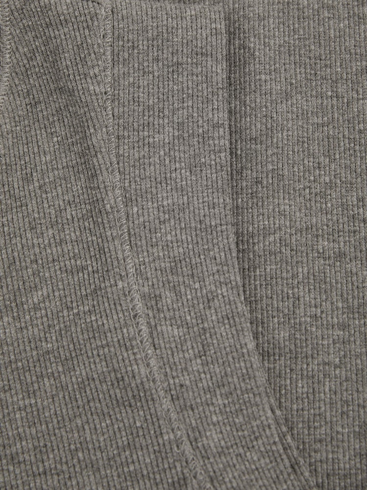 Reiss Charcoal Truly Ribbed Ruched Jersey Midi Dress - Image 6 of 6