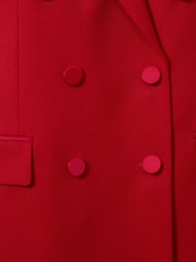 Reiss Red Anna Petite Wool Blend Double Breasted Tux Blazer - Image 6 of 7