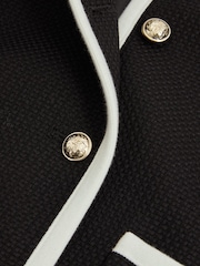 Reiss Black Brianna Wool Blend Contrast Trim Jacket - Image 5 of 5