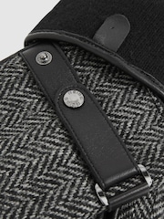 Reiss Vaughn Leather And Wool-Blend Herringbone Gloves - Imagen 2 de 2