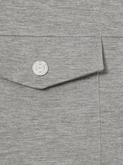 Reiss Grey Melange Medina Interlock Jersey Zip-Through Overshirt - Image 6 of 6
